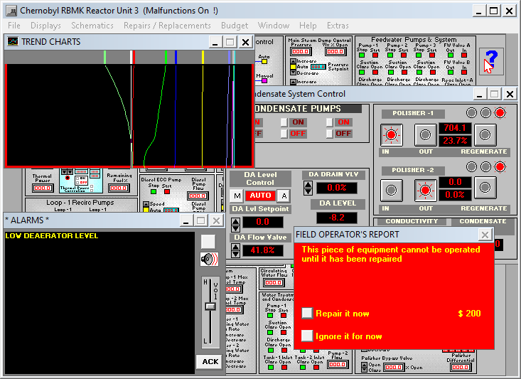 Field operator's report for manual repair