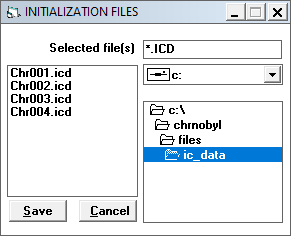 Save initial condition files