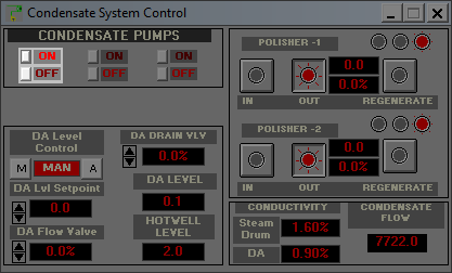 Condensate system control panel